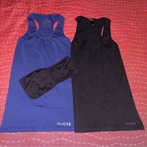 Guess Blue & black racer back Tank Tops SZ XS black bandeau sz m/l